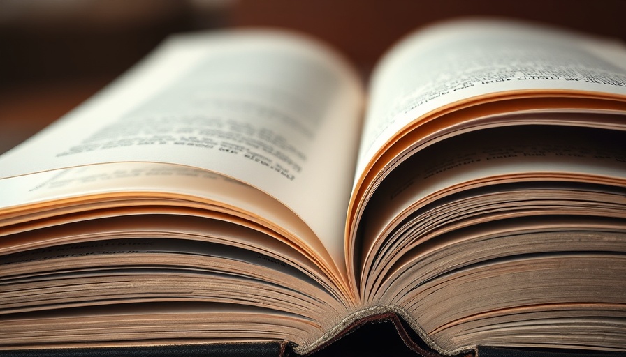 Close-up of open books pages, overlapping and textured.
