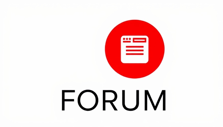 Minimalistic forum icon with web page symbol and red circle.