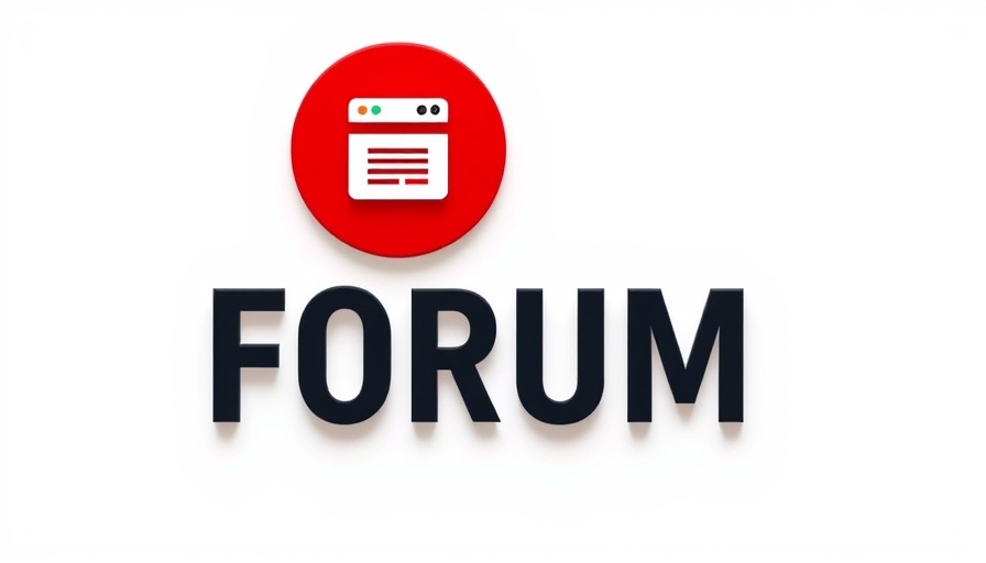 Forum logo design with red emblem and text.