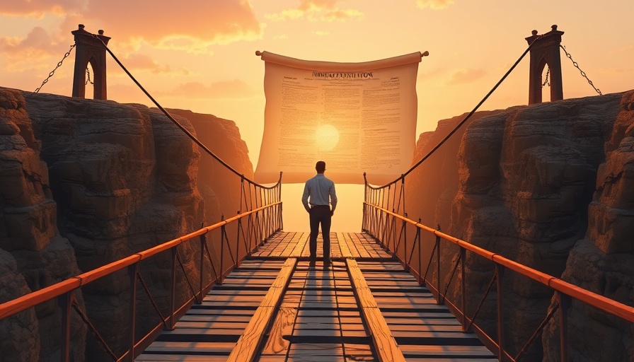 Extend H-1B Beyond Six Years: Conceptual bridge crossing illustration.