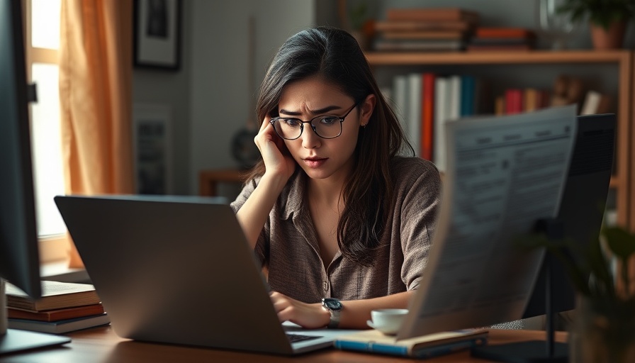 Frustrated young woman reading about US student visa appointments paused.
