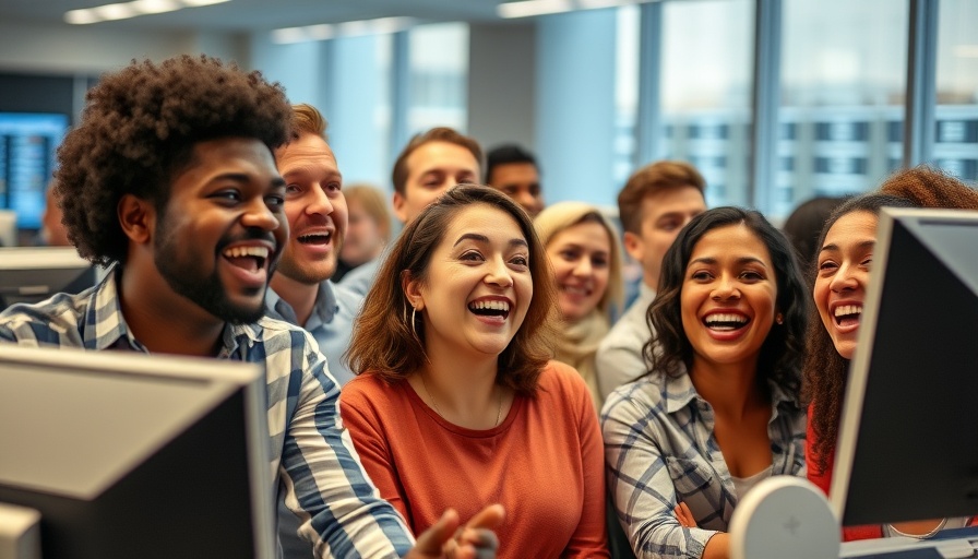 Excited group viewing H1B Visa 2026 Lottery results in office.