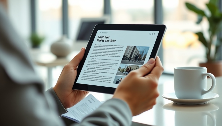 Person reading about new visa restrictions on a tablet with coffee.