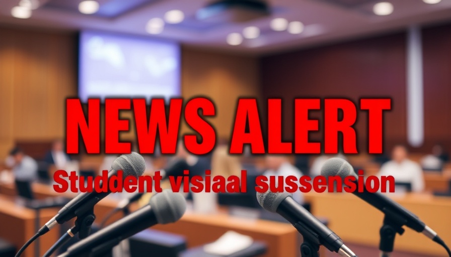 News alert on student visa entry suspension for Harvard University.