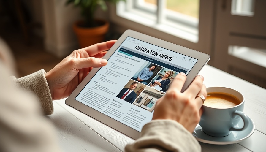 Recent Immigration Policy Changes viewed on tablet beside coffee.