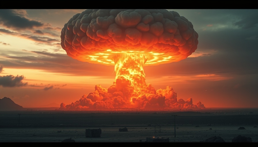 Nuclear Weapons Disarmament Challenges concept with explosion.