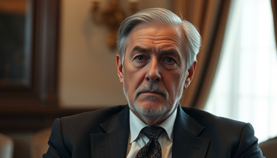 Thoughtful older man pondering Trump's tariffs impact Federal Reserve.