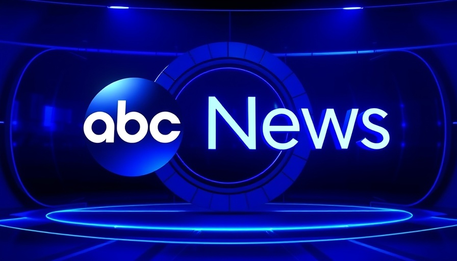 Dynamic blue ABC News Live logo with futuristic design