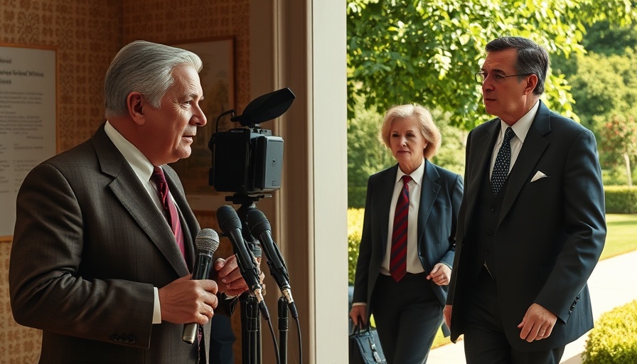 Historic figures discussing in formal settings related to Iran's history.
