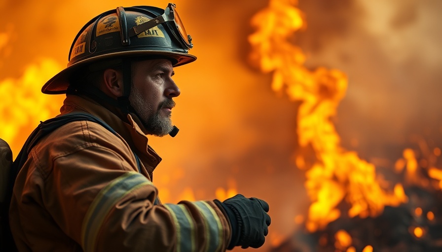 California wildfires: firefighter battles flames with determination.