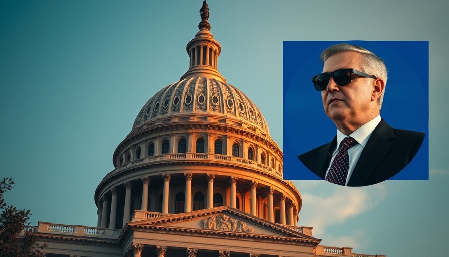 U.S. Capitol dome with man speaking, Trump-endorsed immigration bill amendment.