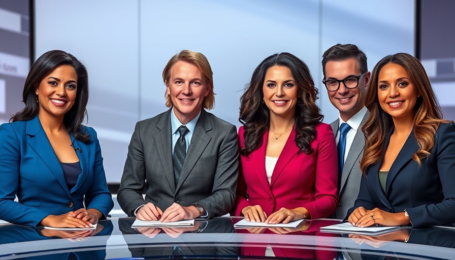 Fox News anchors showcasing Q2 ratings dominance, confident expressions.