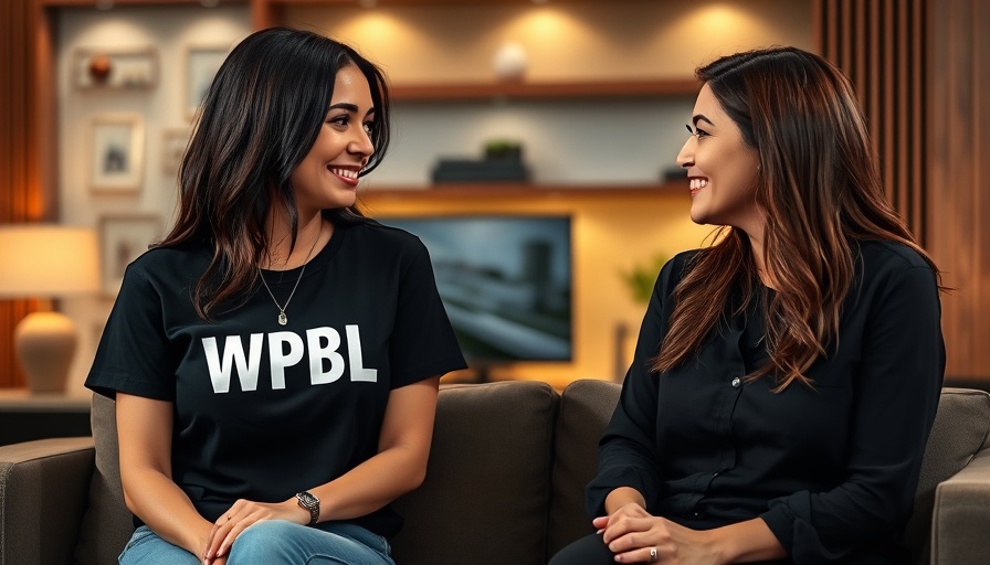 Women discussing Women's Pro Baseball League tryouts on TV set.