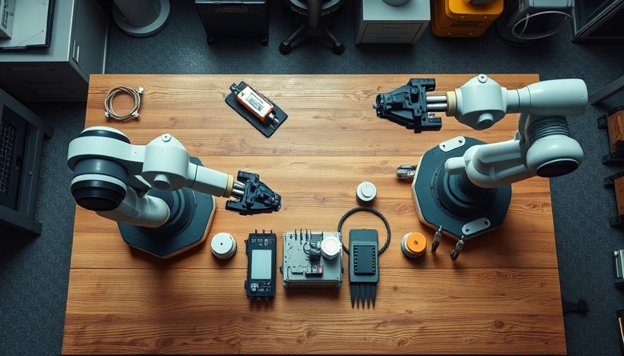 Robotic arms on table, demonstrating Google AI robot capabilities.