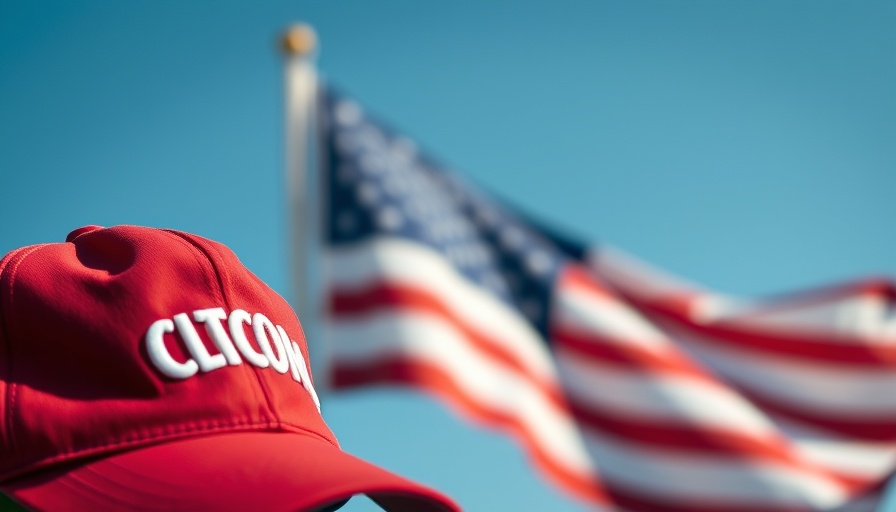Blurred U.S. flag with red cap in focus, related to Trump's policy bill.
