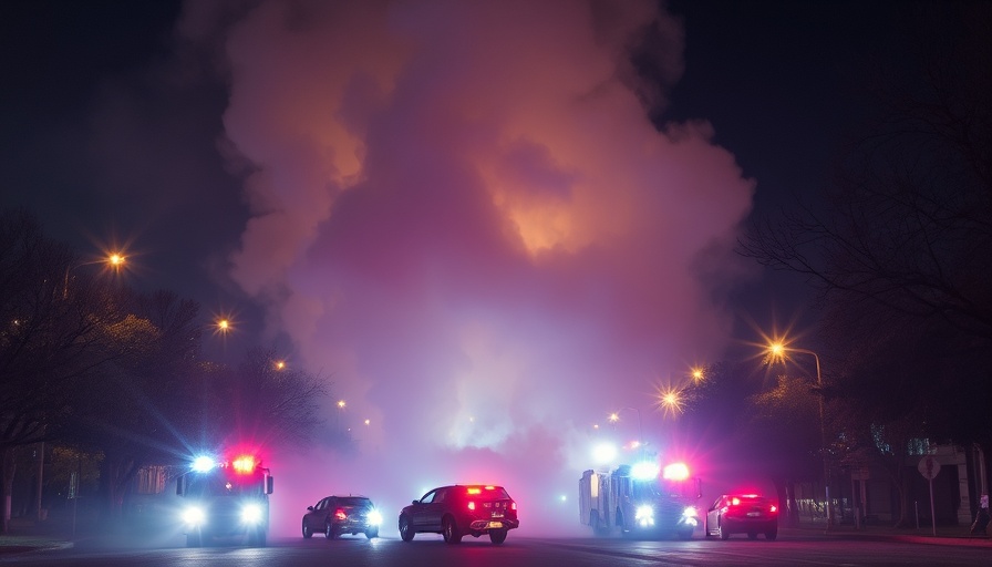 Firefighters respond to Pacoima fireworks explosion at night.