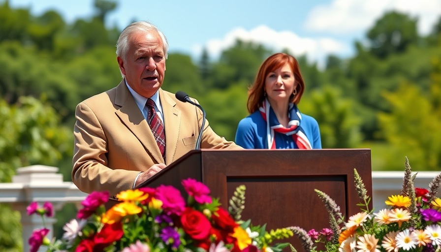 Naturalization Speech at Mount Vernon with speaker at podium outdoors.