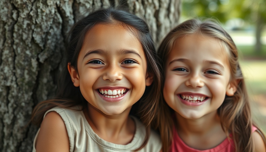 Smiling young girls telling Texas flood survivors stories.
