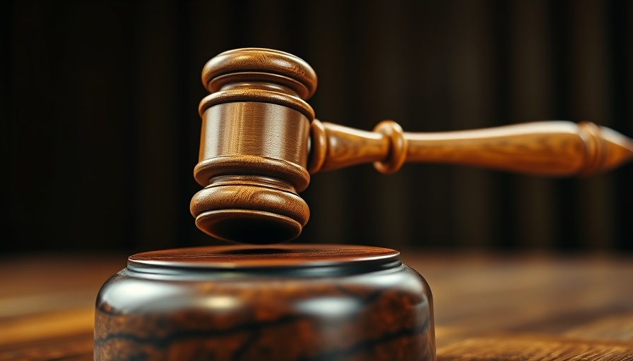 Supreme Court judge's gavel in action during a ruling.