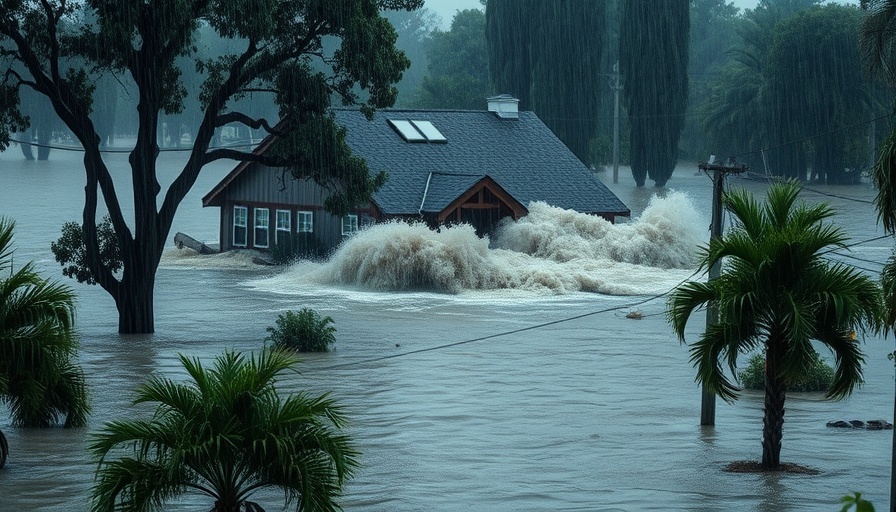 New Mexico flash flooding submerging a home amid heavy rain.