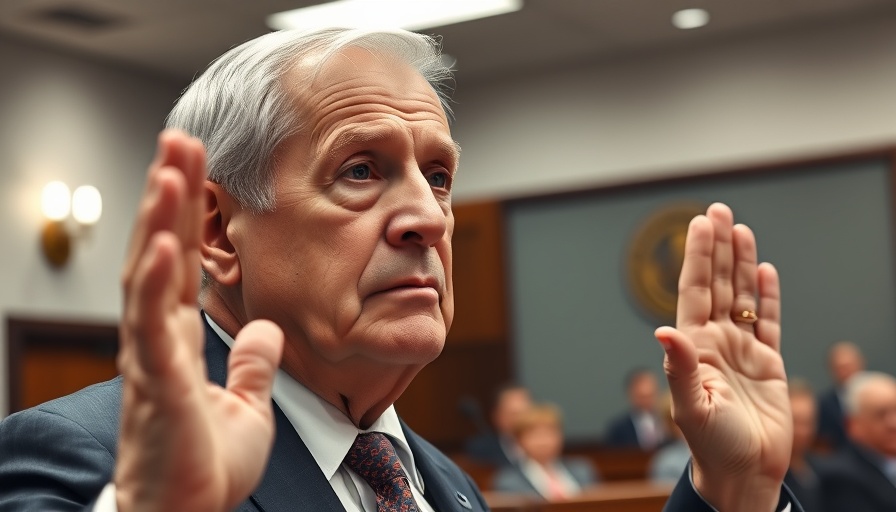 Man taking oath in formal hearing, Trump administration.