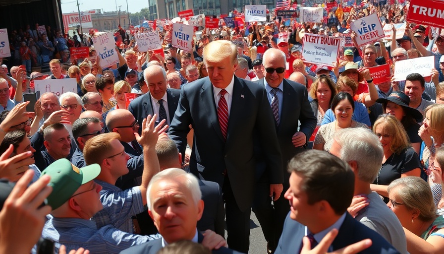 Secret Service agents at a lively political rally.