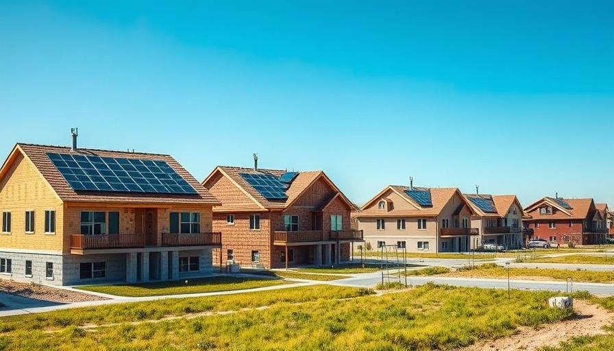 California housing agency project with new homes and solar panels.