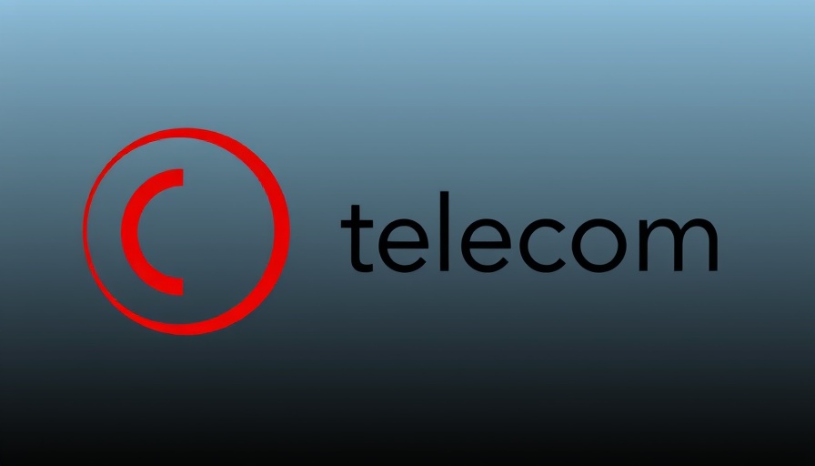 Telecom logo featuring circular red design and sleek text