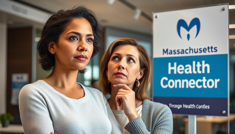 Woman at Massachusetts Health Connector office discussing health care.