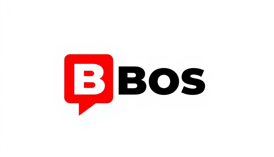 Minimalistic BOS logo in red and black font.