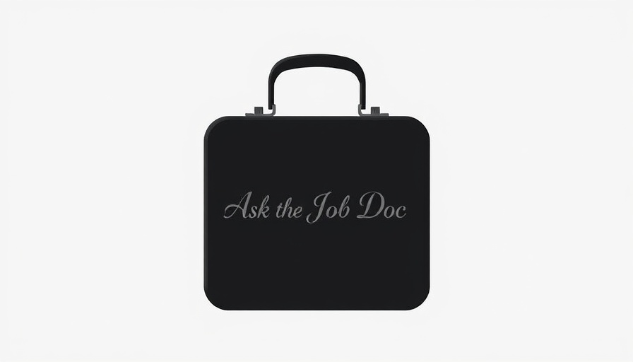 Minimalist briefcase graphic with 'Ask the Job Doc' text, layoff anxiety.