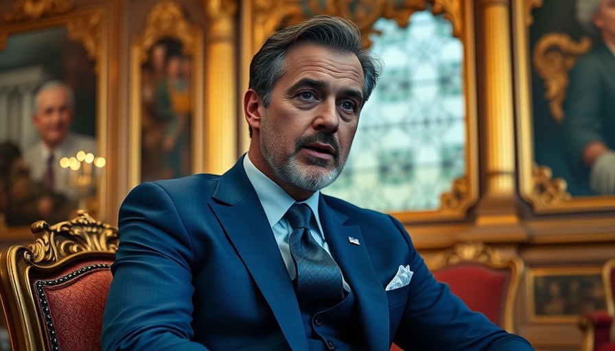 Man in blue suit speaking in ornate room, Trump Epstein files supporters.