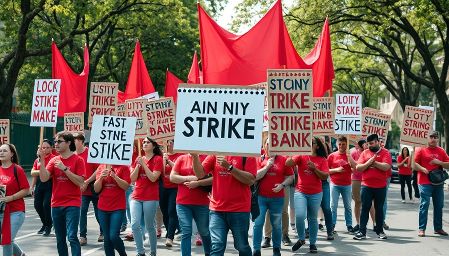 Beverly teachers strike lawsuit protestors with signs and banners.