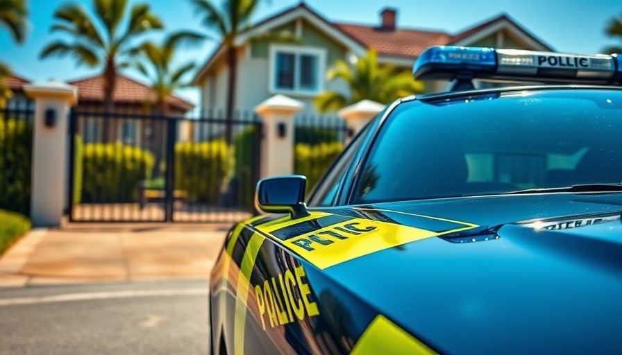 Police car in Southern California related to Domestic Violence Crisis