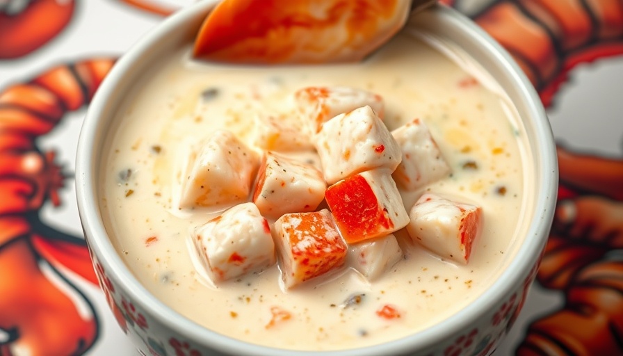 Fluffy Chowder in New Hampshire with fresh lobster.
