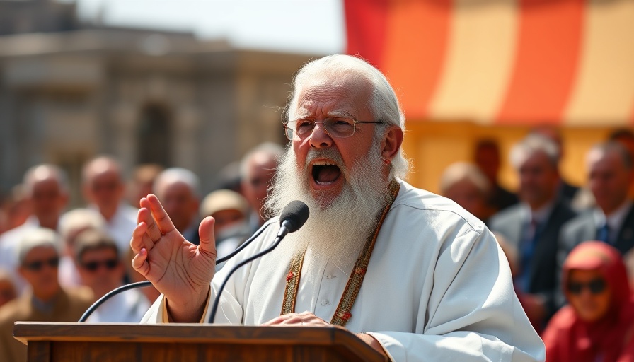 Pope Leo XIV delivering speech on Gaza ceasefire at podium.
