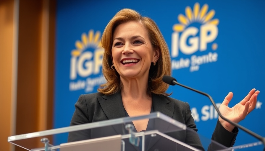 Speaker at conference discussing journalism and federal funding