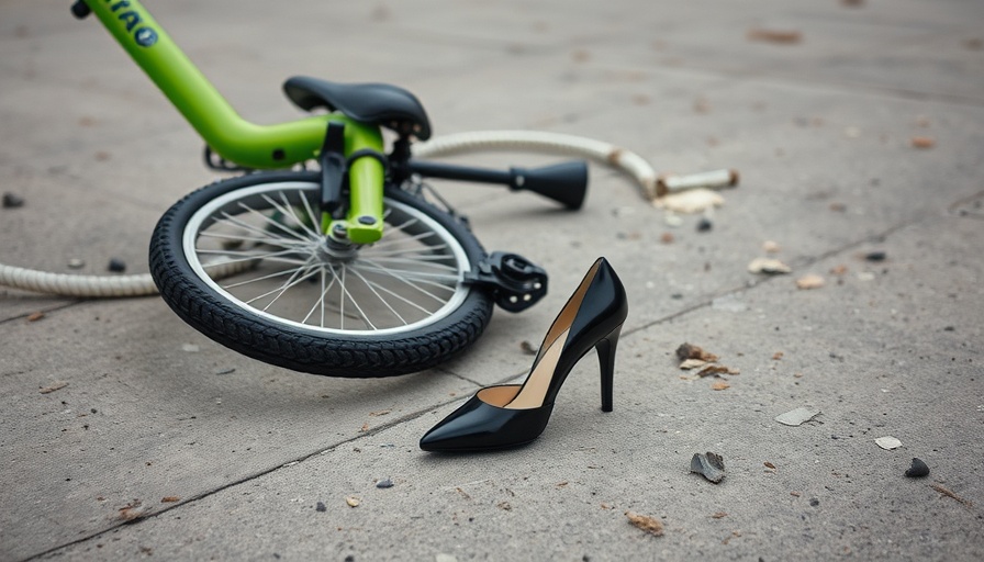 East Hollywood nightclub car crash scene with Lime bike and shoe.