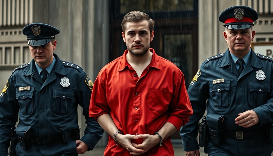 Kohberger sentencing scene showing man escorted by officers in rain