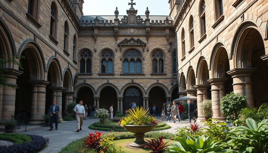 Conservative Efforts in Higher Education: historic university arch within gardens.