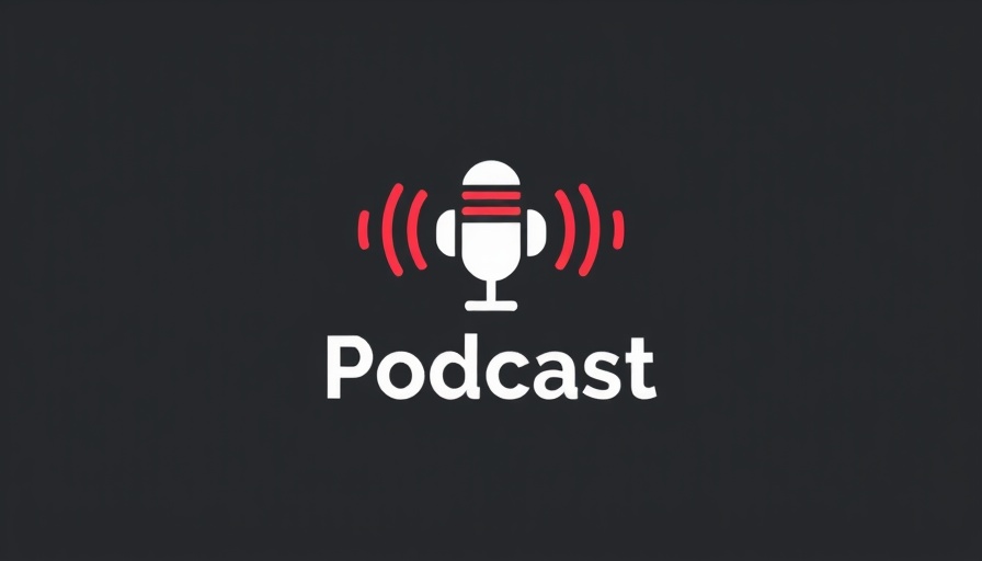 Minimalist podcast logo with red audio wave