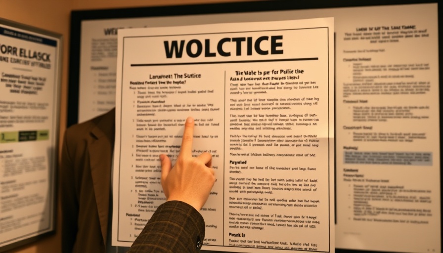Close-up of a public notice with photos in legal context, Epstein files subpoena.