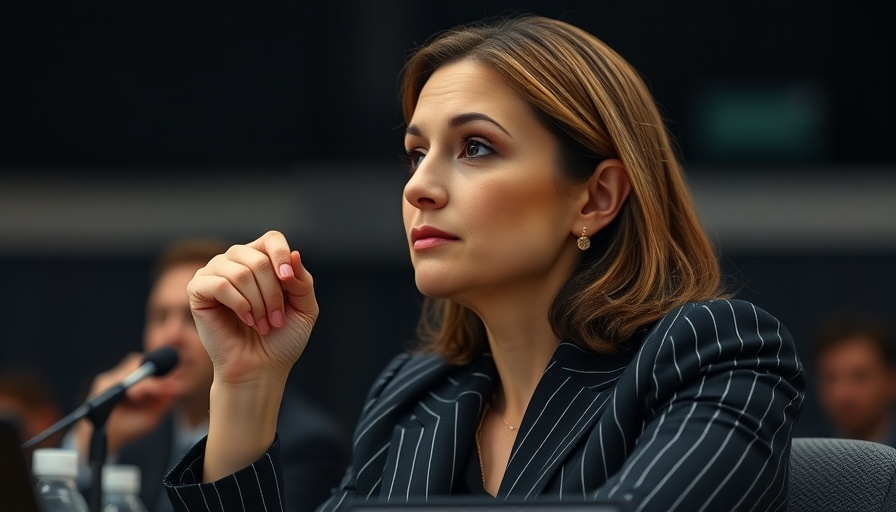 Professional woman addressing Epstein subpoenas in thoughtful conference setting.