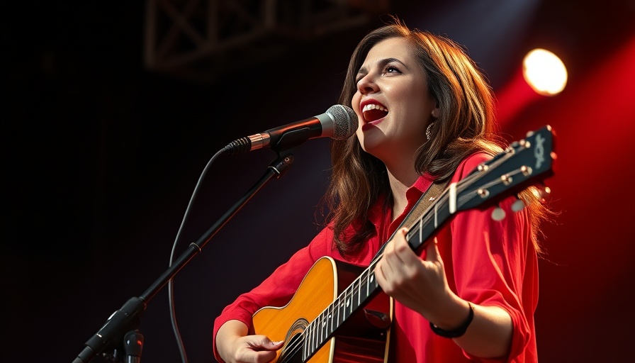 Gracie Abrams performs with passion on stage.