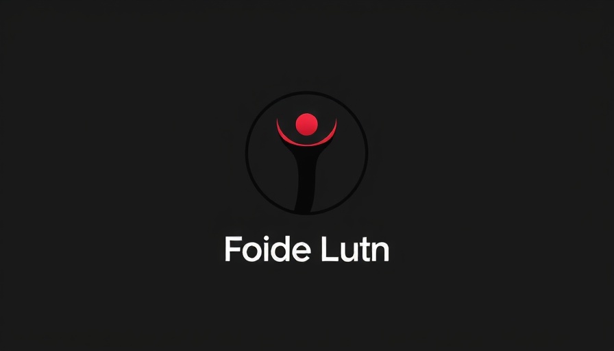 Minimalist black and red logo design with abstract circle.
