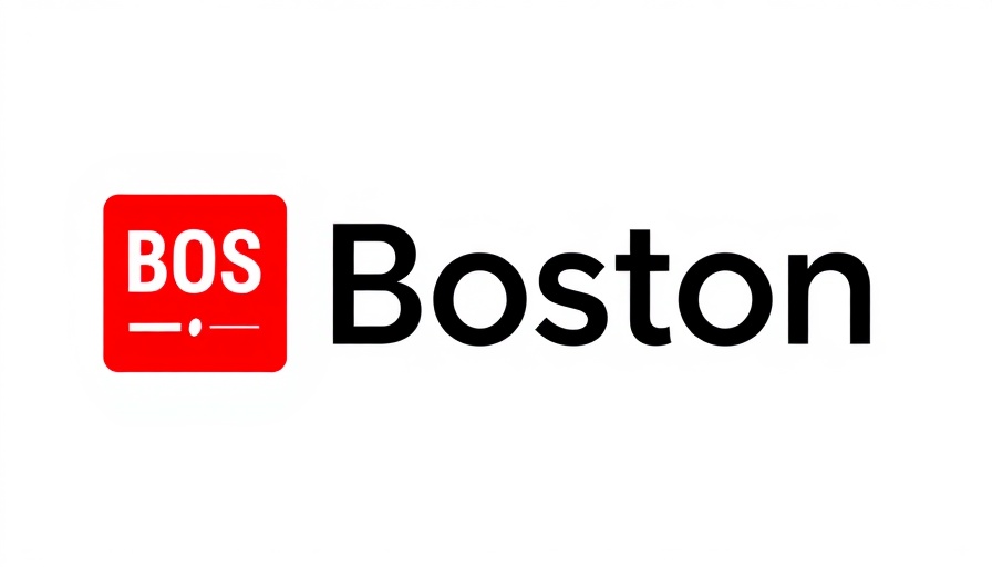Boston logo in red and black design