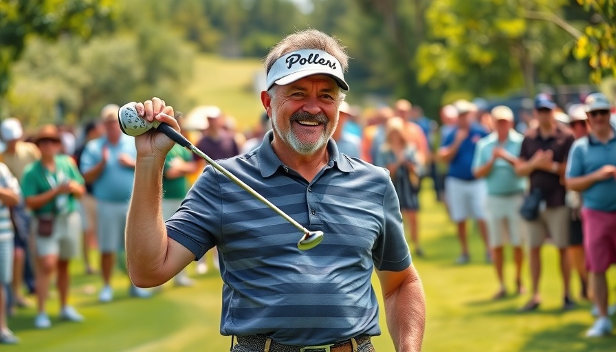 Man playing golf, smiling at golf course, Trump stops wars foreign policy theme.