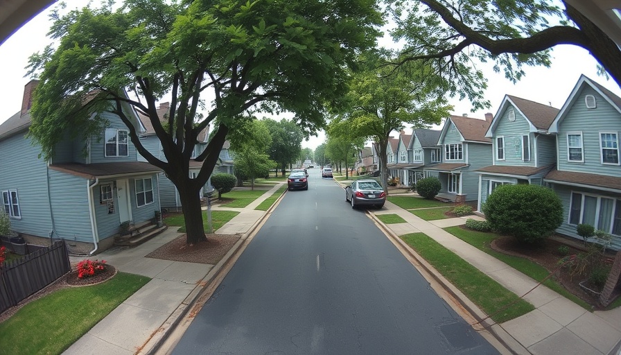 Norwood burglary ring bust: Suburban street with houses and cars.