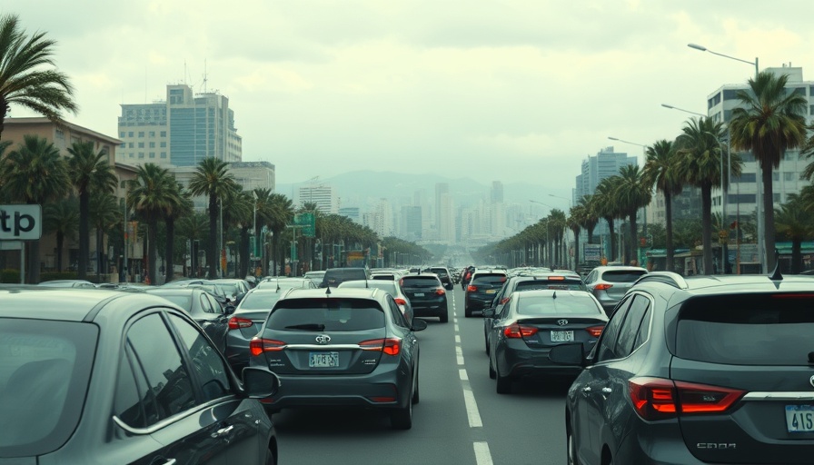 Tsunami warning lifted: dense urban traffic in Hawaii.