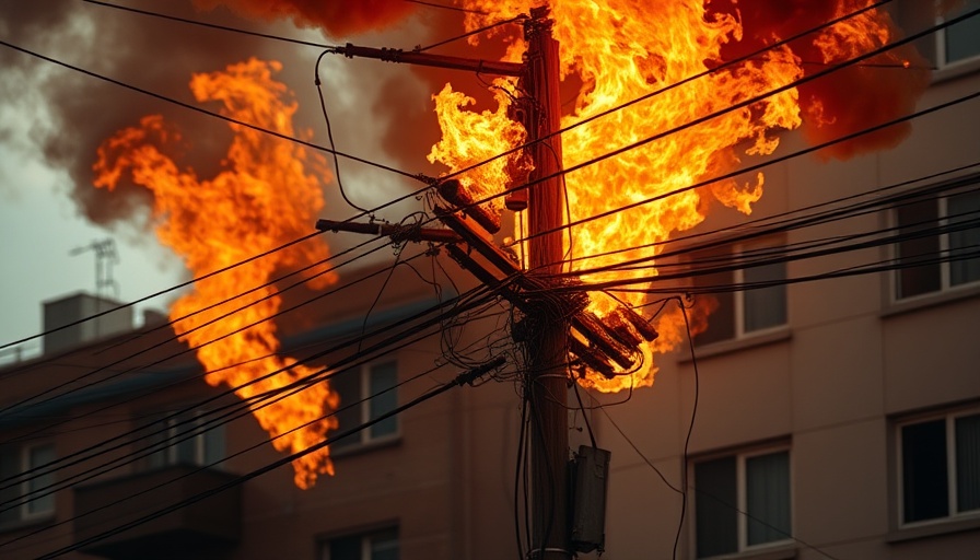 Flames on utility pole near Charlestown home. Community alert.